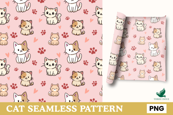 Cat Seamless Pattern - 02: A Versatile Digital Design for Creative Projects