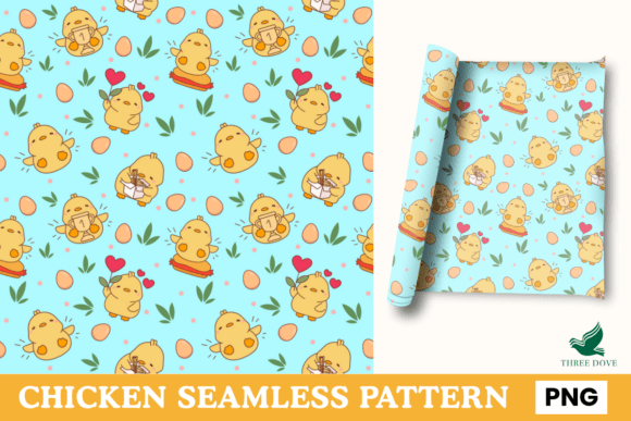 Chicken Seamless Pattern - 04: A Multipurpose Digital Design for Creative Projects