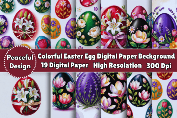 Colorful Easter Egg Digital Paper Backgrounds: A Creative Designer’s Essential Tool