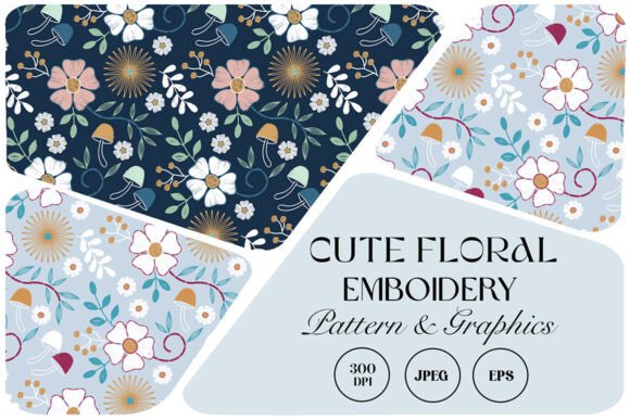 Cute Floral Embroidery Pattern: A Versatile Design Asset for Modern Creatives