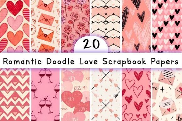 Exploring Romantic Doodle Love Scrapbook Papers for Creative Projects