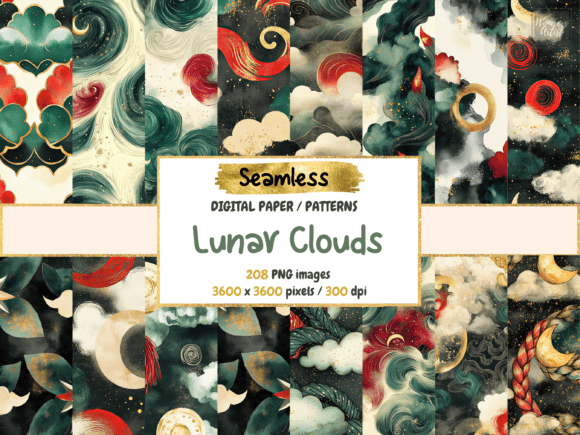Lunar Clouds Seamless Digital Paper: A Versatile Tool for Ethereal Creations