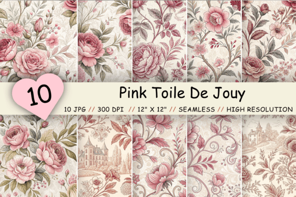 Pink Toile De Jouy Seamless Pattern: A Timeless Design for Modern Creations