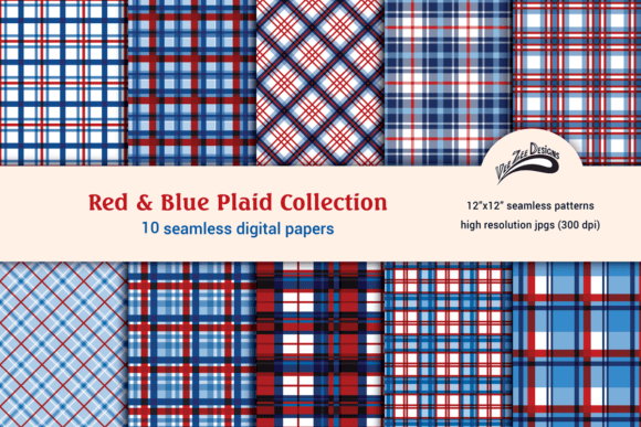Red and Blue Plaid Digital Paper Pattern: A Versatile Tool for Creative Projects