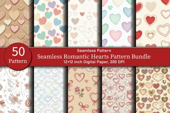 Seamless Romantic Hearts Pattern: A Versatile Design Solution for Creative Projects