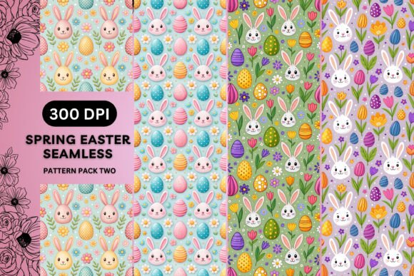 Spring Easter Seamless Pattern Pack 2