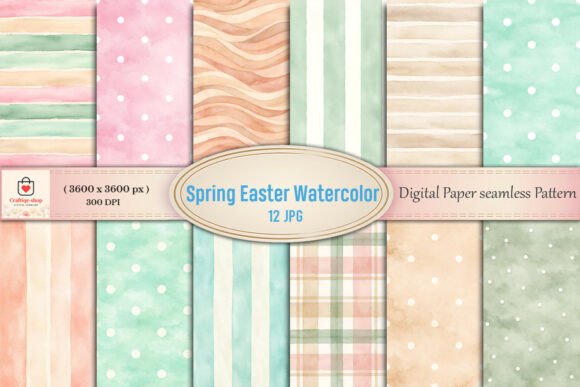 Spring Easter Watercolor Digital Paper: A Versatile Resource for Creative Projects