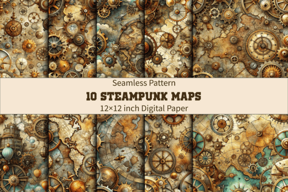 Steampunk-Inspired Old Map Pattern: A Strategic Design Element for Creative Projects