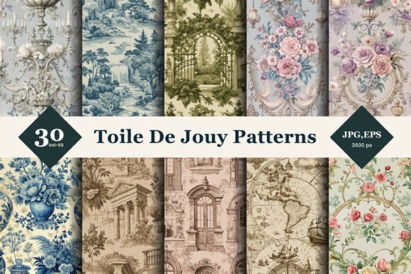 Toile De Jouy Seamless Pattern 03: A Timeless Design for Modern Creativity
