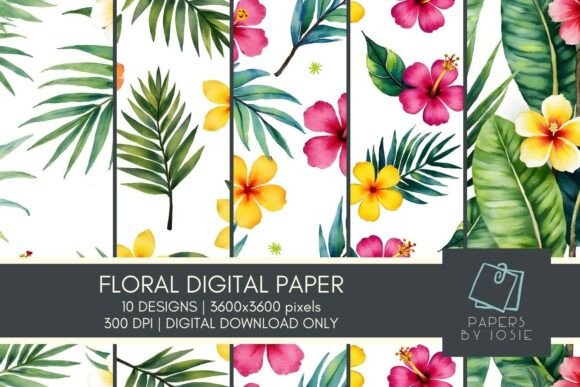 Tropical Floral Pattern Digital Paper: A Strategic Asset for Creative Professionals and Entrepreneurs