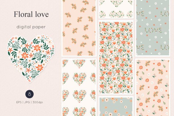 Valentine Floral Hearts Seamless Pattern: A Versatile Design Resource for Creative Projects