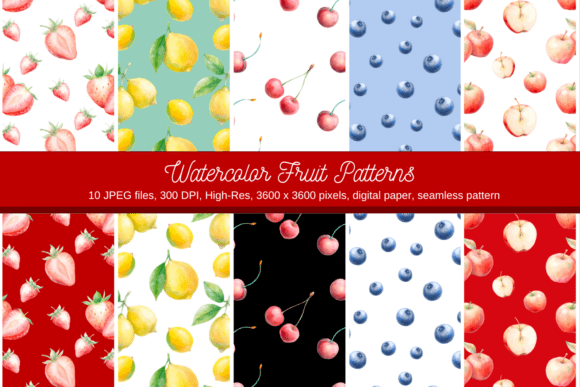 Watercolor Fruit Pattern: A Versatile Design for Creative Projects