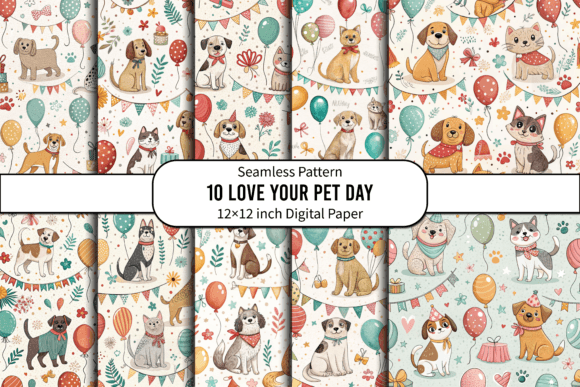 Whimsical Pet Seamless Pattern Design Adds Charm to Creative Projects